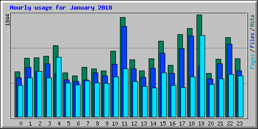 Hourly usage for January 2018